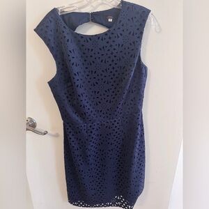 Elegant Navy Blue Sleeveless Dress Womens Size 10